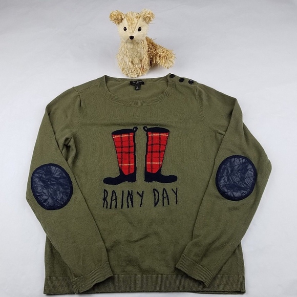 Talbots rainy day olive green sweater SZ/SP - Picture 3 of 6